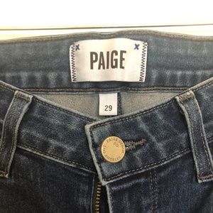 Dark wash straight leg Paige jeans